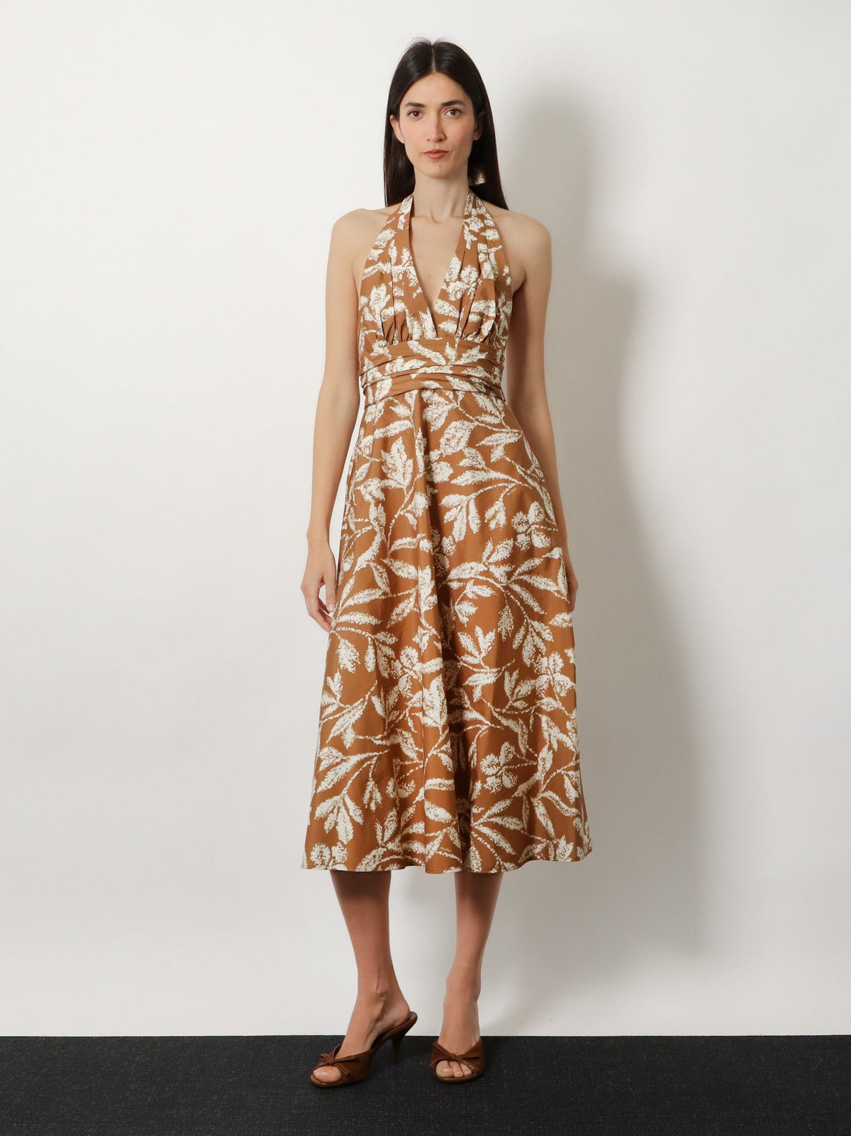Max Mara Women's Mxmebella Printed Cotton Dress Beige, view 2
