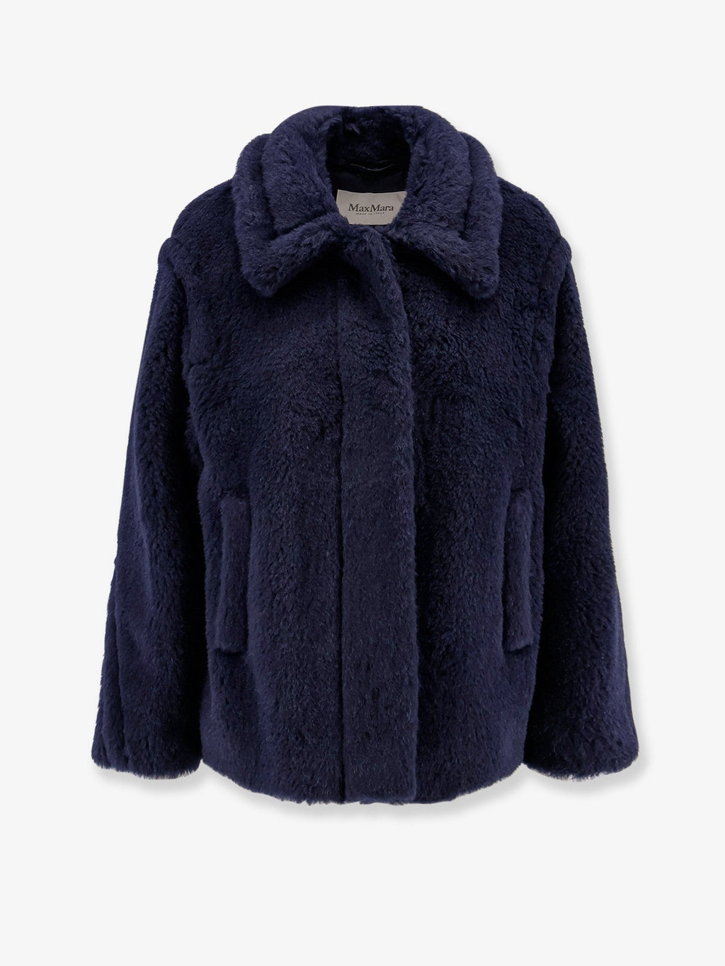 Max Mara Women's Mxmfuggito Alpaca and Virgin Wool Fur Jacket Blue