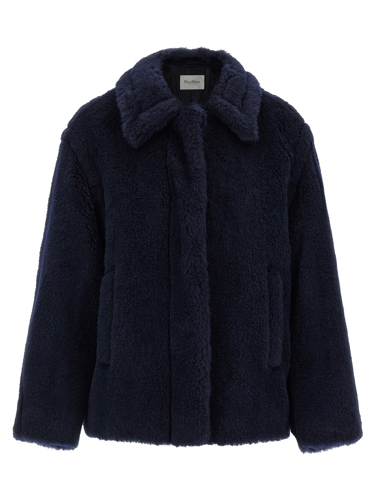 Max Mara Women's Mxmfuggito Alpaca and Virgin Wool Fur Jacket Blue