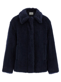 Max Mara Women's Mxmfuggito Alpaca and Virgin Wool Fur Jacket Blue