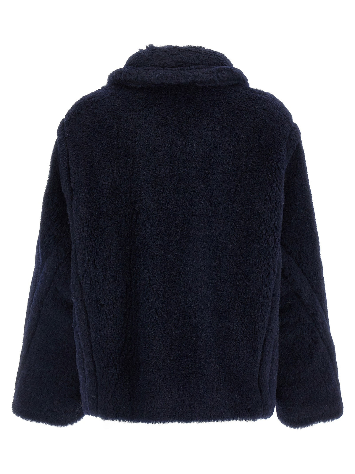 Max Mara Women's Mxmfuggito Alpaca and Virgin Wool Fur Jacket Blue