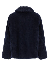 Max Mara Women's Mxmfuggito Alpaca and Virgin Wool Fur Jacket Blue