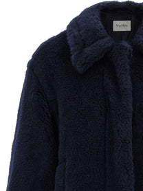 Max Mara Women's Mxmfuggito Alpaca and Virgin Wool Fur Jacket Blue