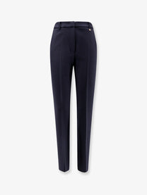 Max Mara Women's Mxmgiglio Virgin Wool Trousers Blue