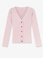 Max Mara Women's Mxmgioiosa Ribbed Wool and Cashmer Ecardigan Pink