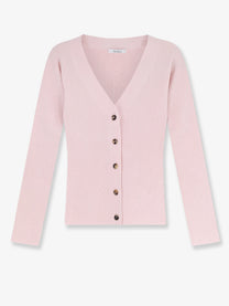 Max Mara Women's Mxmgioiosa Ribbed Wool and Cashmer Ecardigan Pink