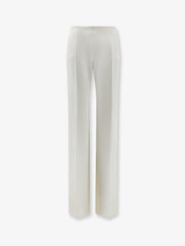 Max Mara Women's Mxmorata Stretch Virgin Wool Trousers White