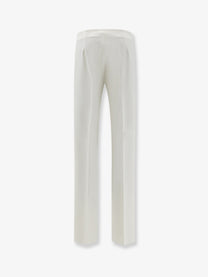 Max Mara Women's Mxmorata Stretch Virgin Wool Trousers White