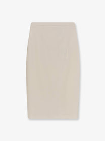 Max Mara Women's Mxmotre Stretch Virgin Wool Skirt White