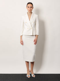 Max Mara Women's Mxmotre Stretch Virgin Wool Skirt White