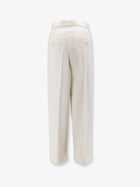 Max Mara Women's Mxmrugiada Virgin Wool Trousers White