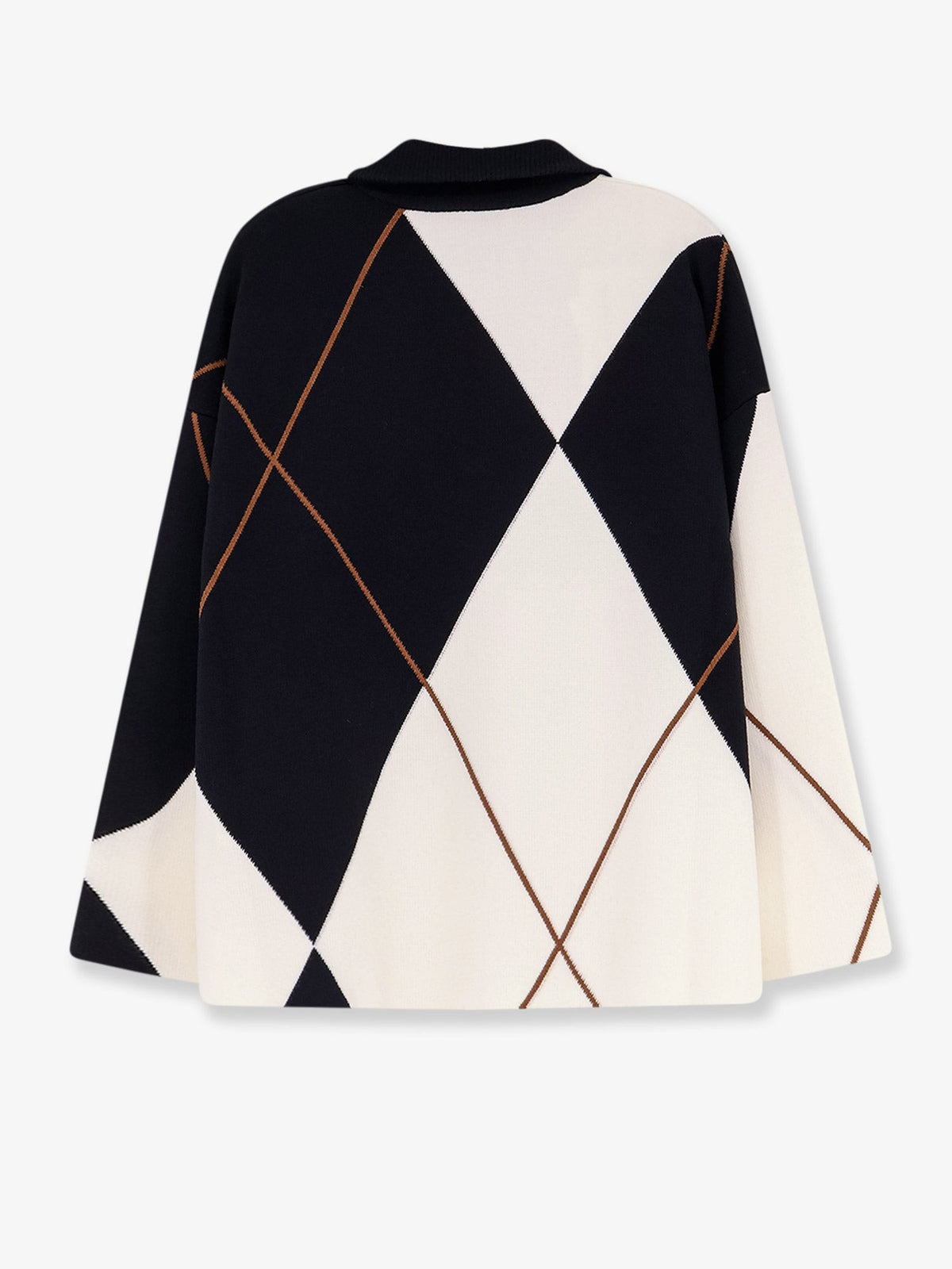 Max Mara Women's Mxmsala Argyle Pattern Virgin Wool Sweater Black, view 2
