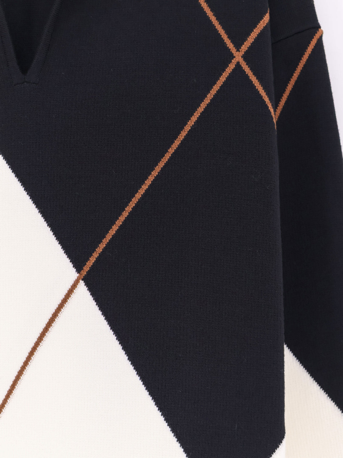 Max Mara Women's Mxmsala Argyle Pattern Virgin Wool Sweater Black, view 3