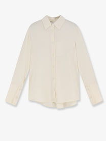 Max Mara Women's Mxpvoliera Stretch Silk Shirt White
