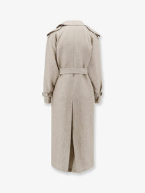 Max Mara Women's Mxspedaggi Linen Trench Beige