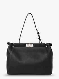 Fendi Men's My Peekaboo Large Leather Crossbody Bag Black
