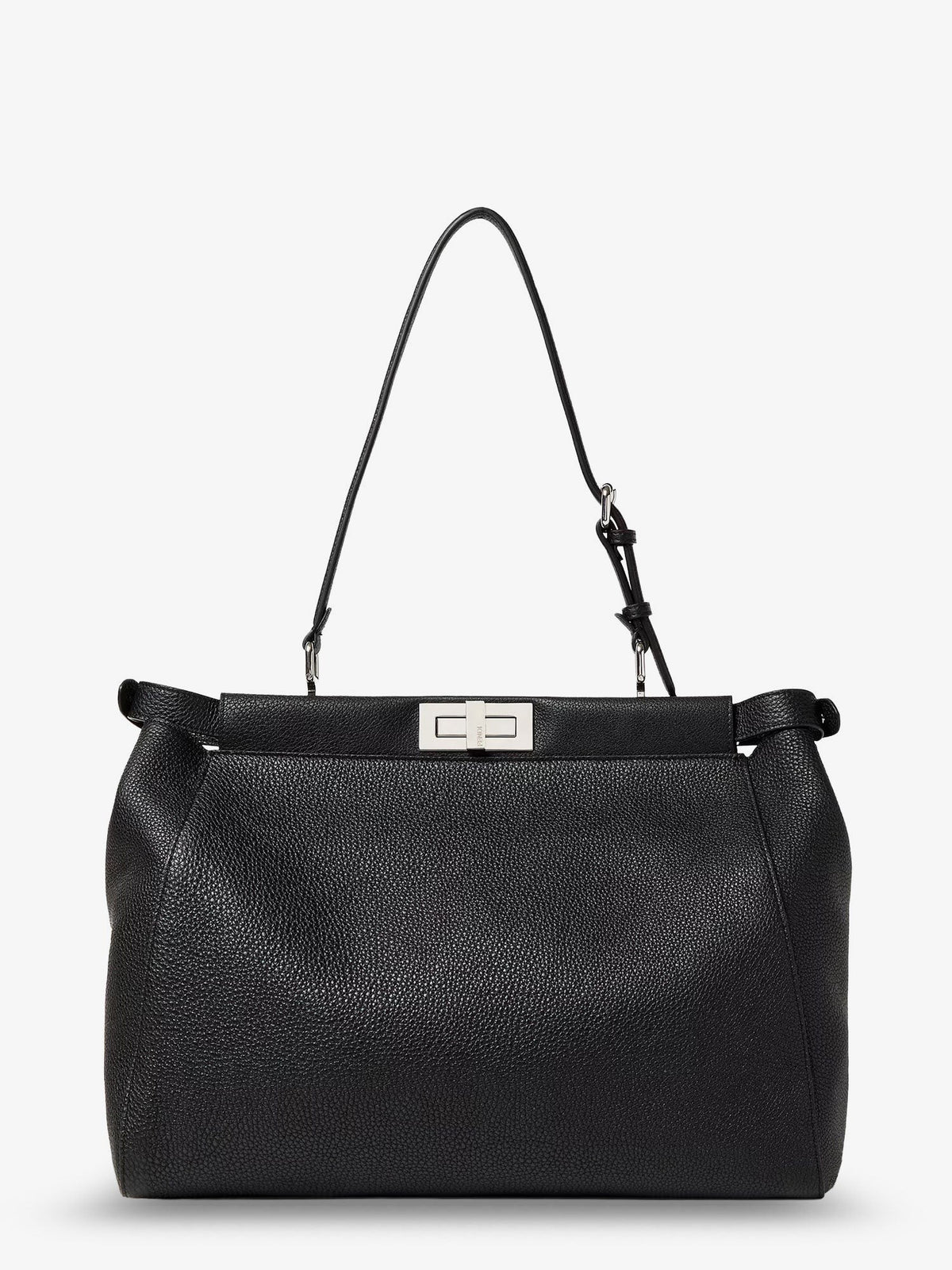 Fendi Men's My Peekaboo Large Leather Crossbody Bag Black