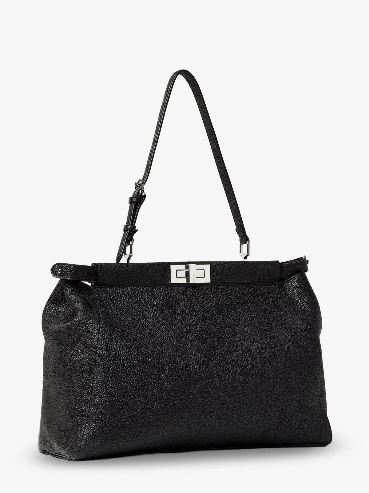 Fendi Men's My Peekaboo Large Leather Crossbody Bag Black