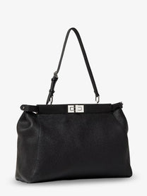 Fendi Men's My Peekaboo Large Leather Crossbody Bag Black