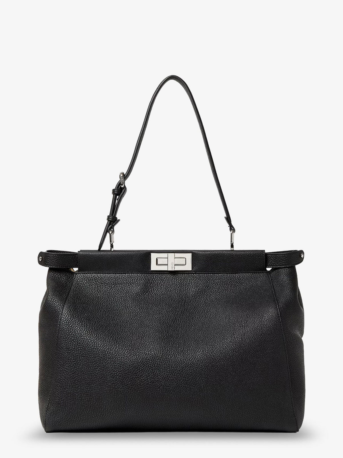 Fendi Men's My Peekaboo Large Leather Crossbody Bag Black