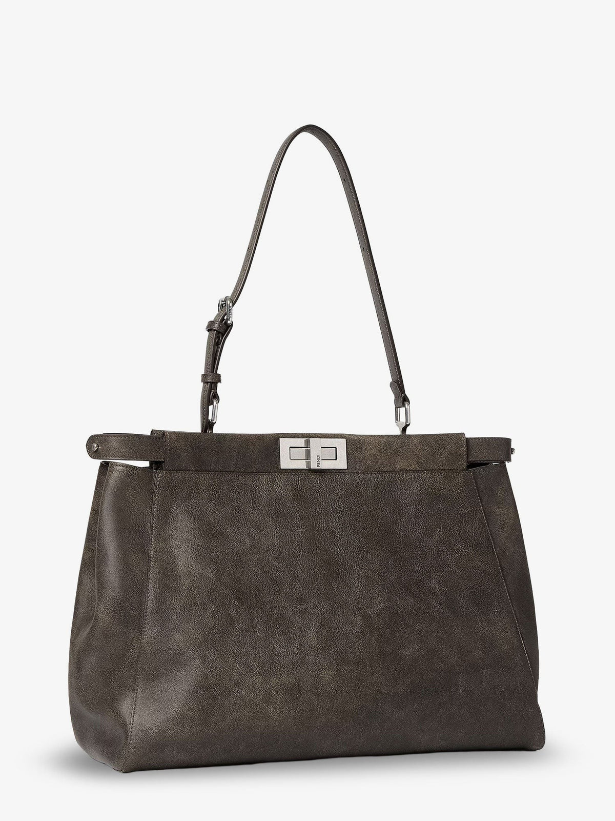 Fendi Men's My Peekaboo Large Leather Shoulder Bag Black