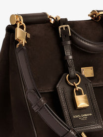 Dolce &amp; Gabbana Women's My Sicily Handbag in Suede Black