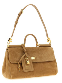 Dolce &amp; Gabbana My Sicily Suede Handbag Beige