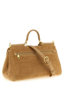 Dolce &amp; Gabbana My Sicily Suede Handbag Beige