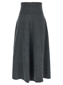 extreme cashmere Ease Skirt Grey