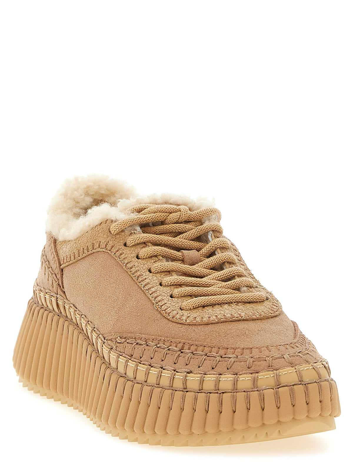 Chloé Nama Sneakers Beige, view 2