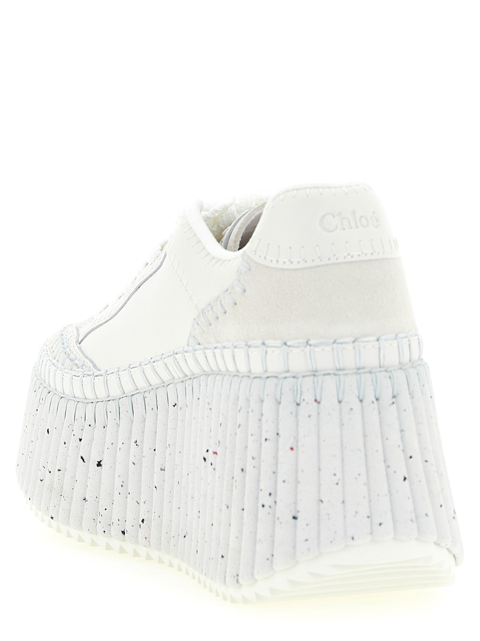 Chloé Nama Wedge Sneakers White