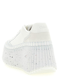 Chloé Nama Wedge Sneakers White