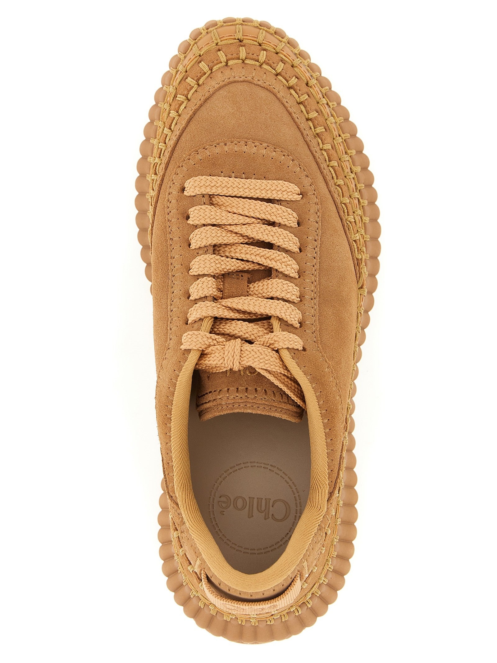 Chloé Nama Wedge Sneakers Beige