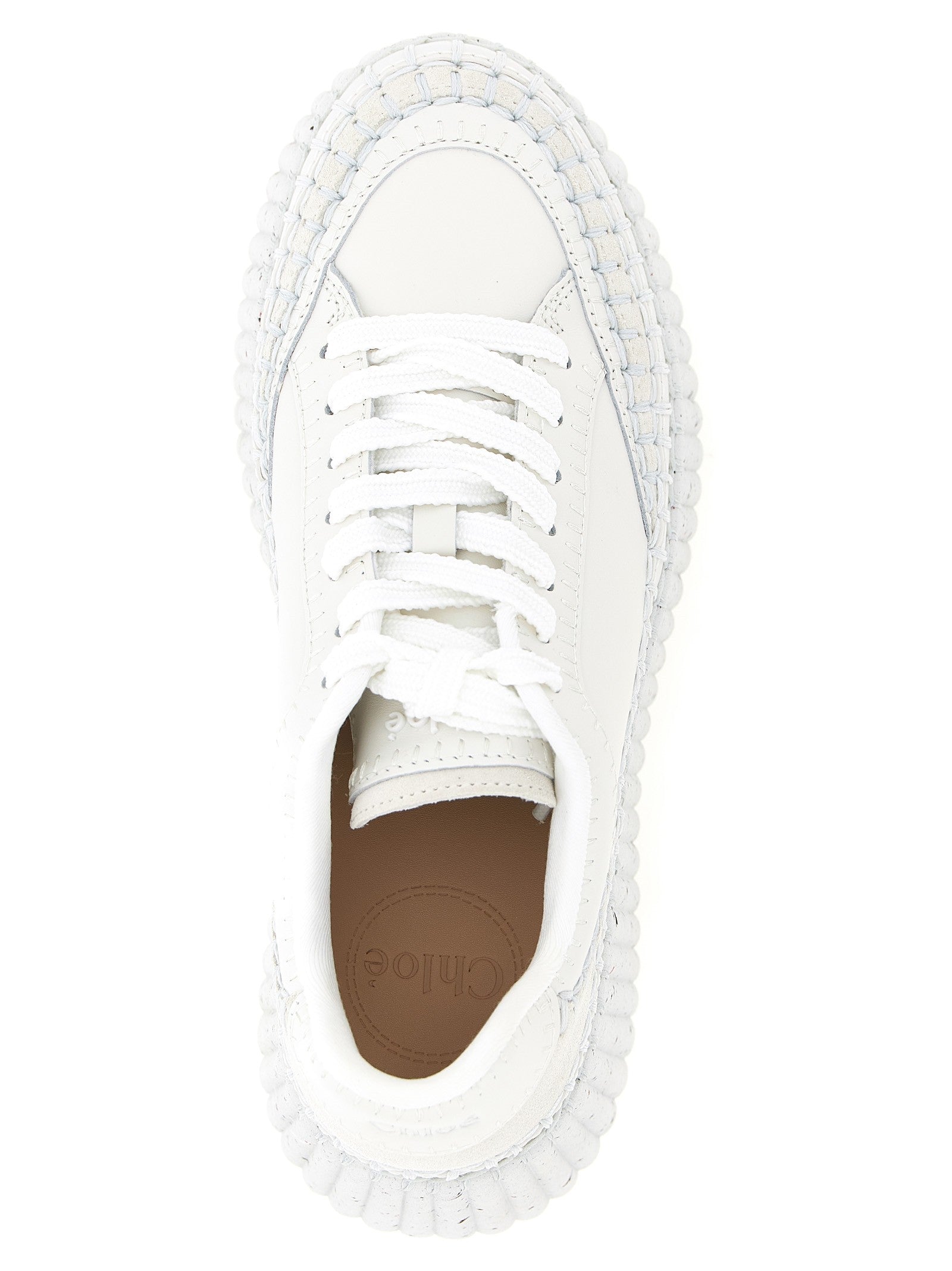 Chloé Nama Wedge Sneakers White