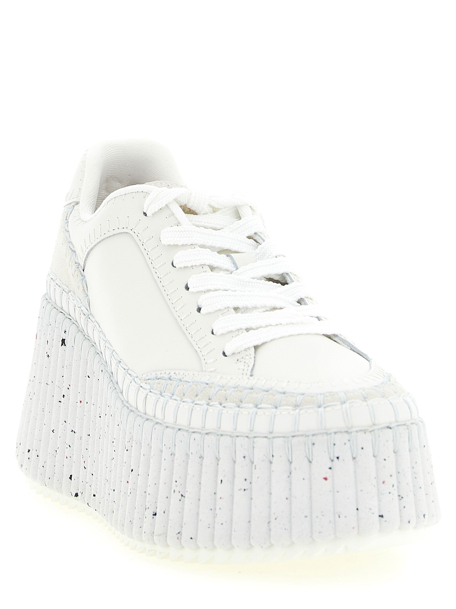 Chloé Nama Wedge Sneakers White