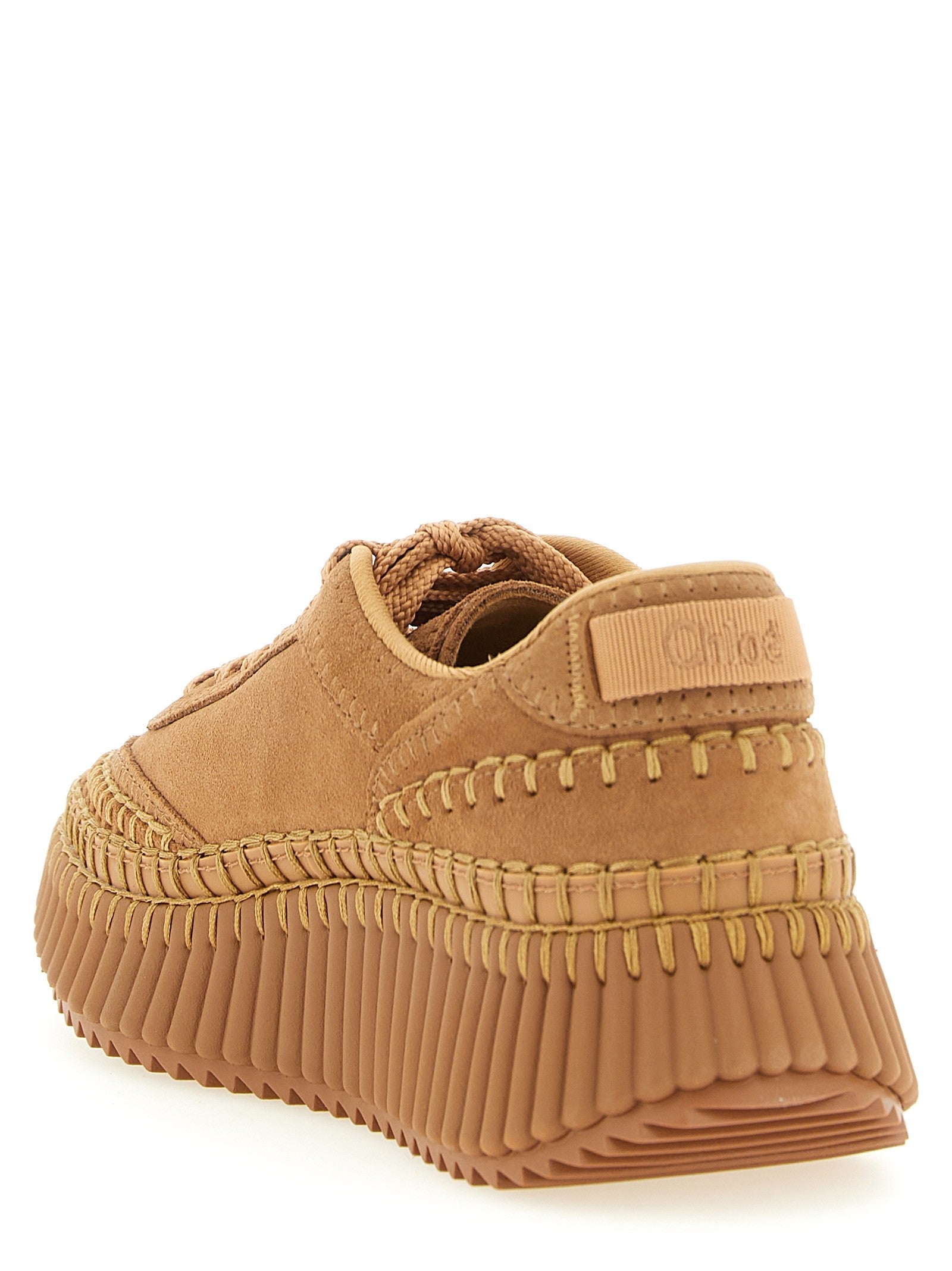 Chloé Nama Wedge Sneakers Beige