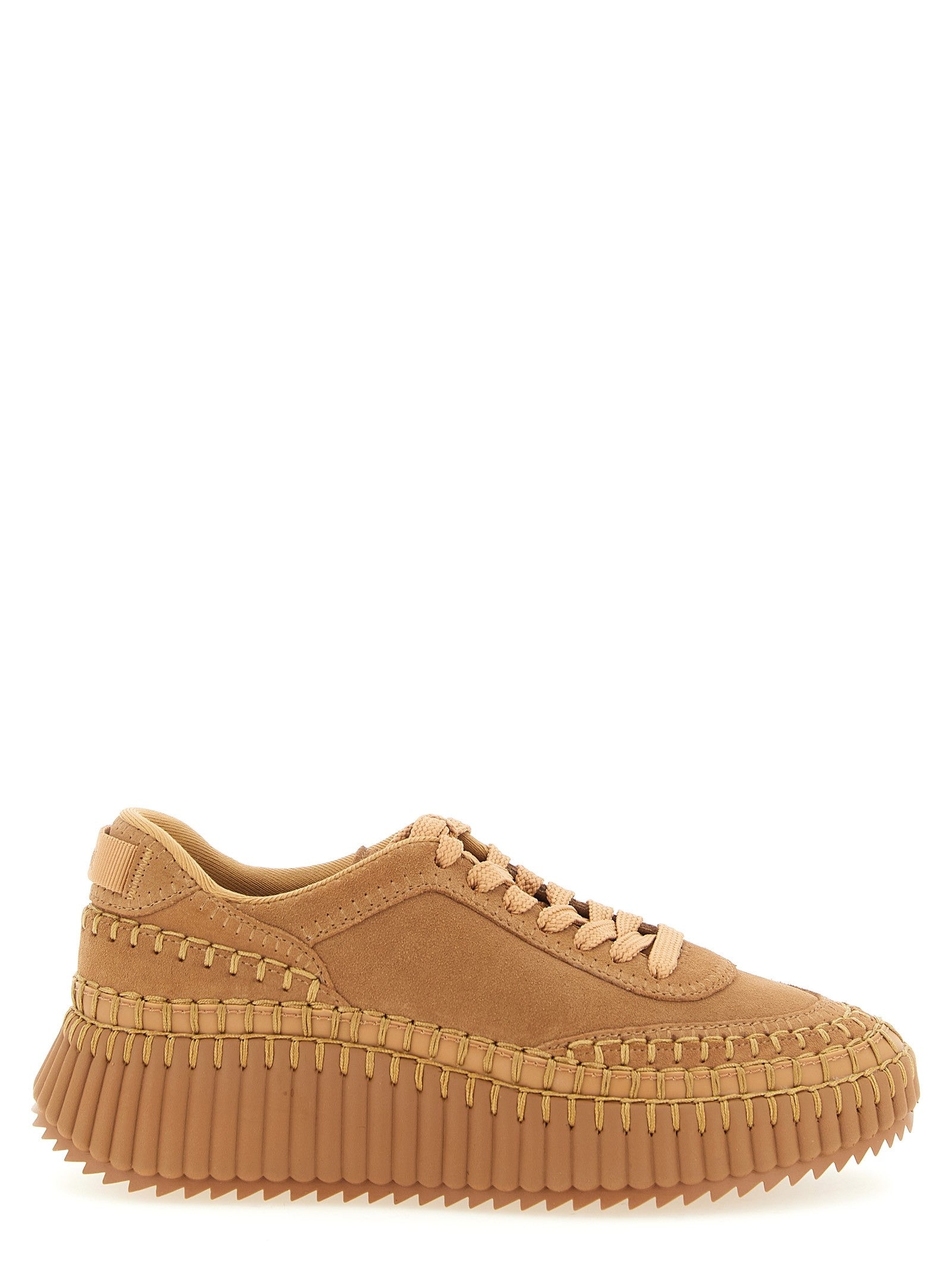 Chloé Nama Wedge Sneakers Beige