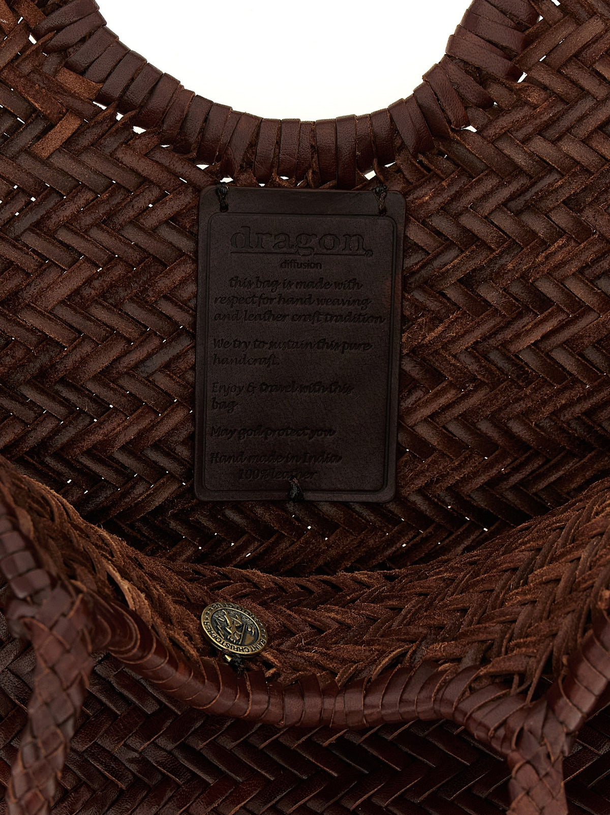 Dragon Diffusion Nantucket Basket Big Shoulder Bag Brown, view 4