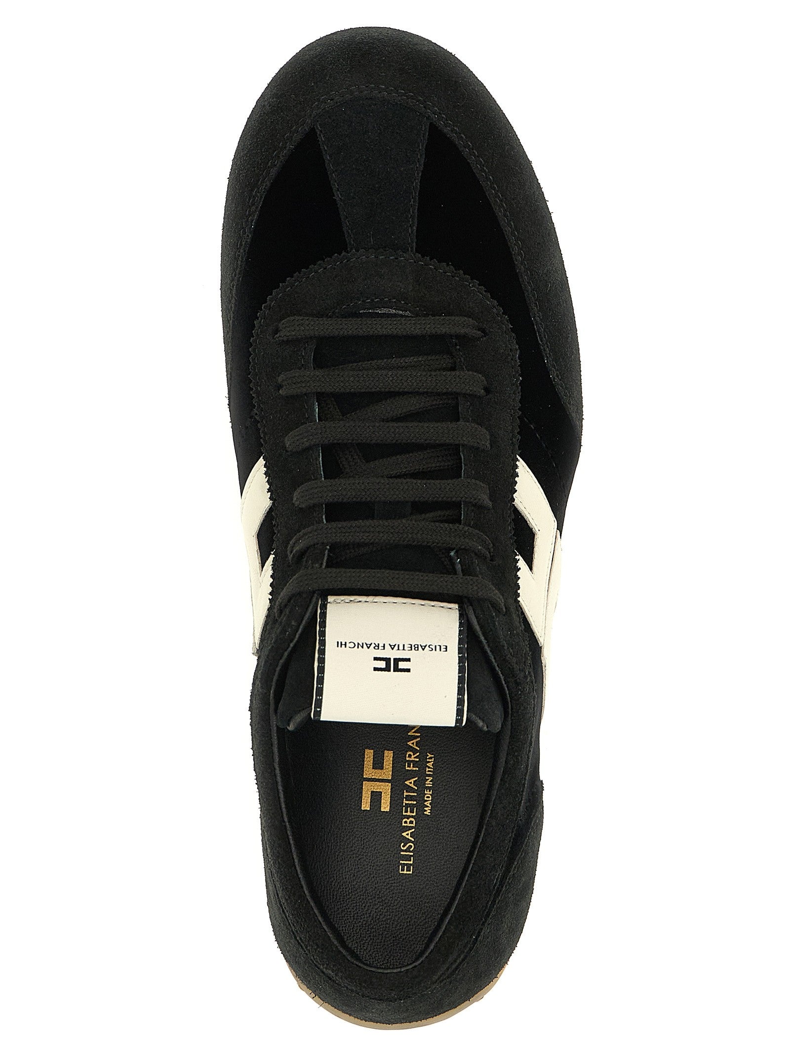 Elisabetta Franchi Nappa and Velvet Sneakers White