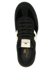 Elisabetta Franchi Nappa and Velvet Sneakers White