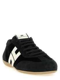 Elisabetta Franchi Nappa and Velvet Sneakers White