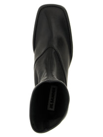 Jil Sander Nappa Ankle Boots Black