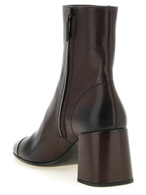 Miu Miu Nappa Ankle Boots Brown