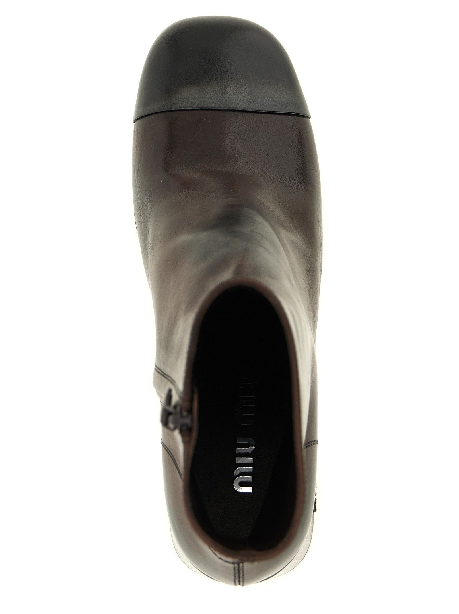 Miu Miu Nappa Ankle Boots Brown