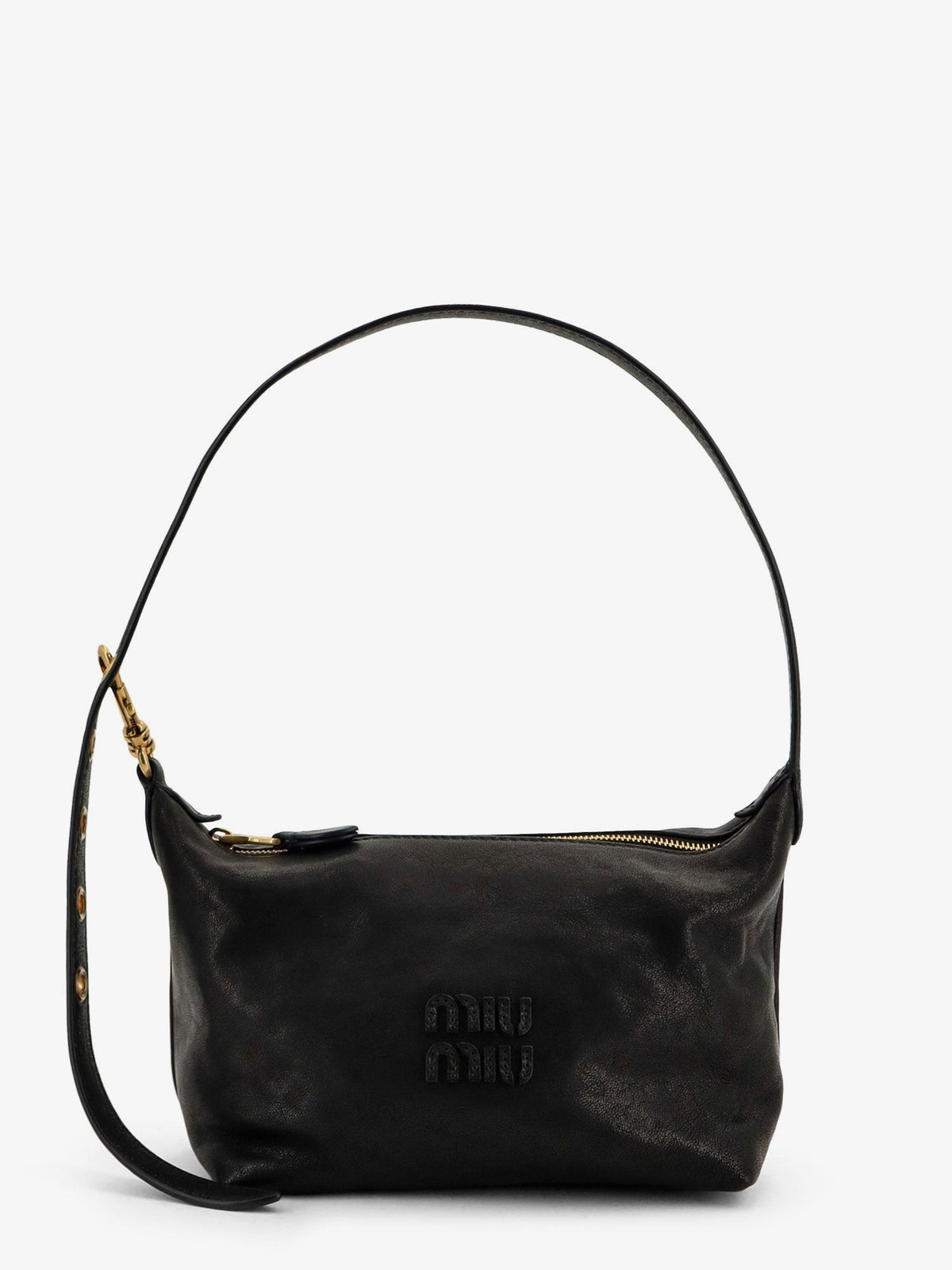 Miu Miu Women's Nappa Aviator Leather Shoulder Bag Black