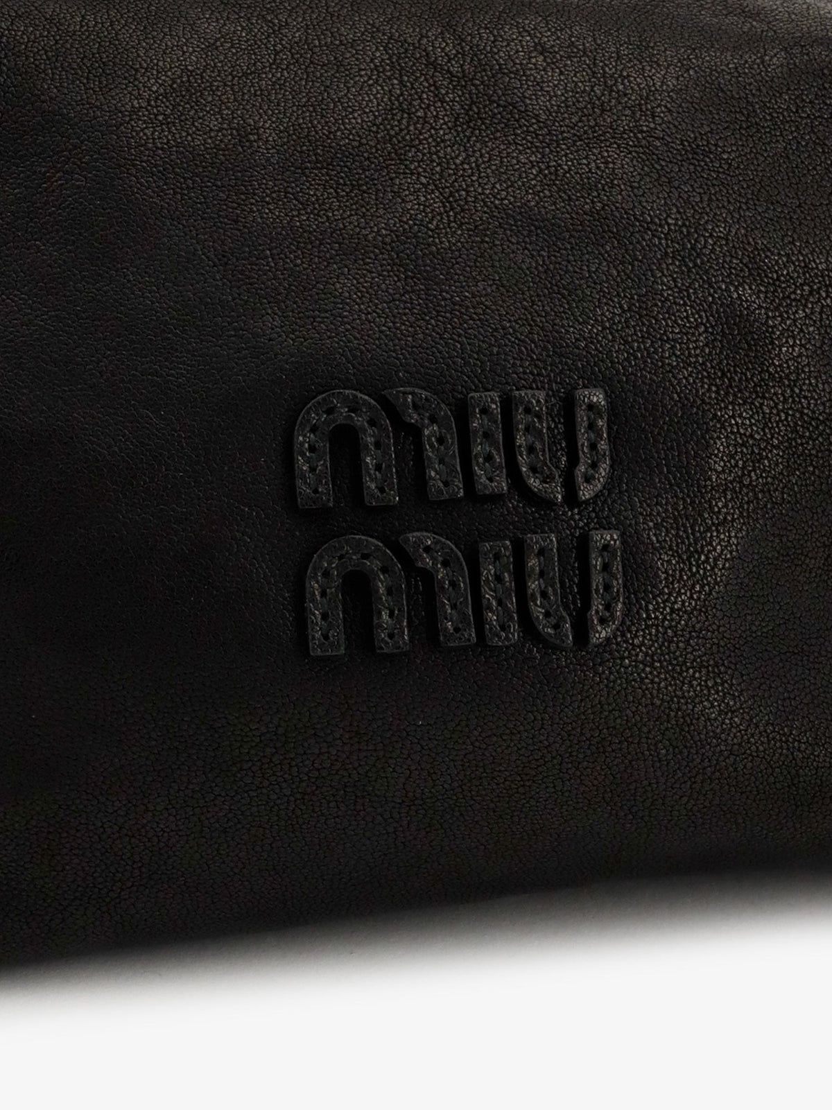 Miu Miu Women's Nappa Aviator Leather Shoulder Bag Black, view 4