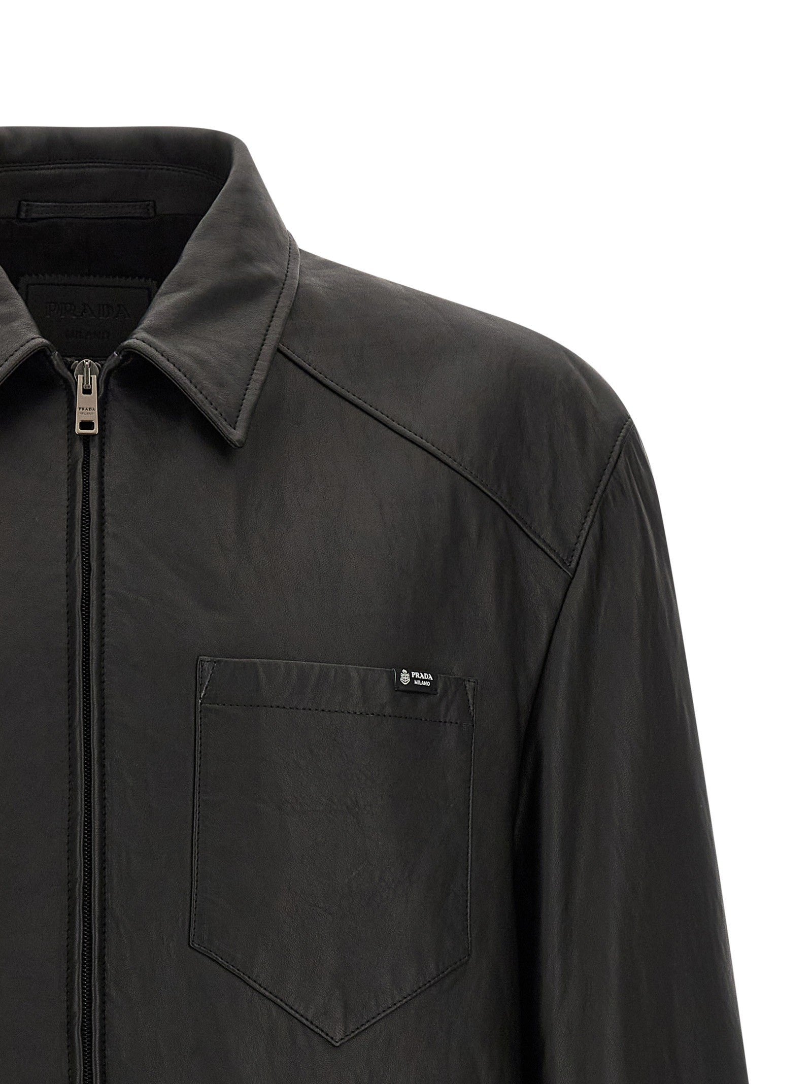 Prada Nappa Leather Jacket Black
