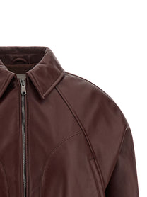 Brunello Cucinelli Nappa Leather Jacket Red
