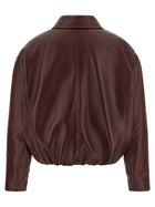 Brunello Cucinelli Nappa Leather Jacket Red, view 2