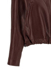 Brunello Cucinelli Nappa Leather Jacket Red